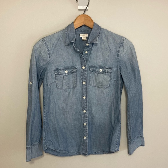 J. Crew Tops - Women’s J. Crew Long Sleeve Chambray Button down shirt, size XXS